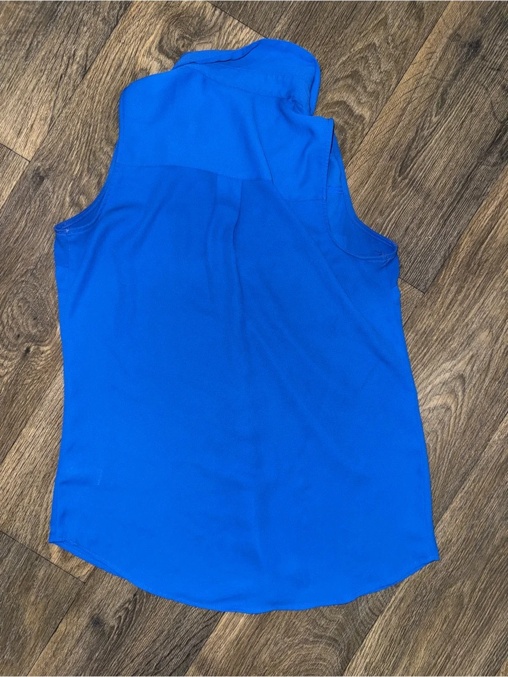 Express Sleeveless Button-Down Blouse in Cobalt Blue